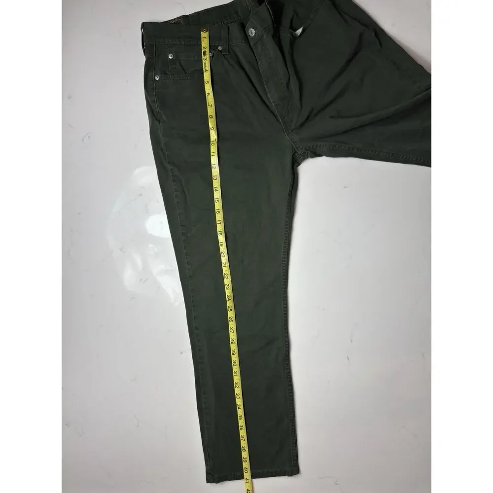 Levi's 514 Straight Jeans Mens 40x32 Olive Green Denim Pants